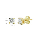 Oorknoppen diamant 0.14ct (2x0.07ct) h si 14k geelgoud