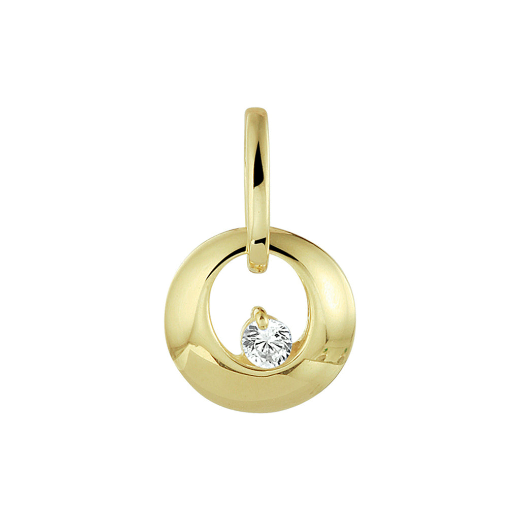 Hanger rondje zirkonia 14k geelgoud
