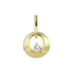 Hanger rondje zirkonia 14k geelgoud
