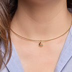 Hanger rondje zirkonia 14k geelgoud