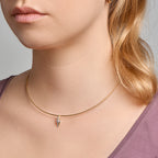 Hanger zirkonia bicolor gestift 14k geelgoud