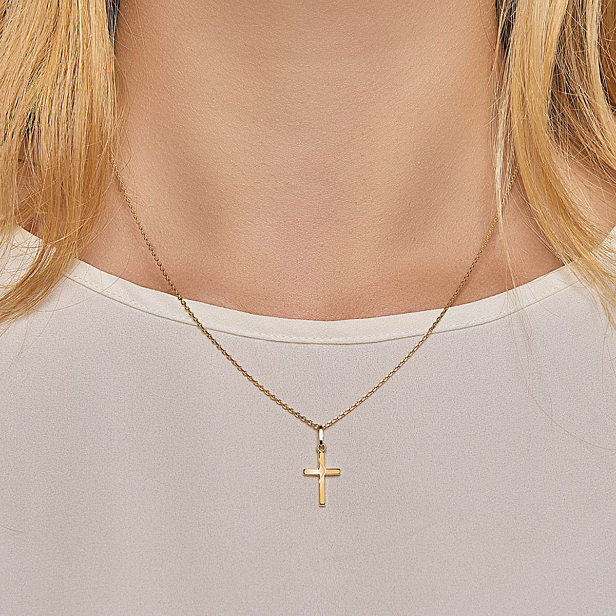 Hanger kruis 14k geelgoud