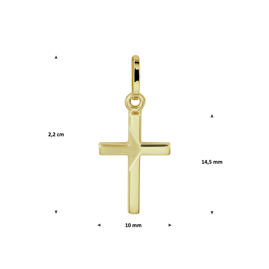 Hanger kruis 14k geelgoud