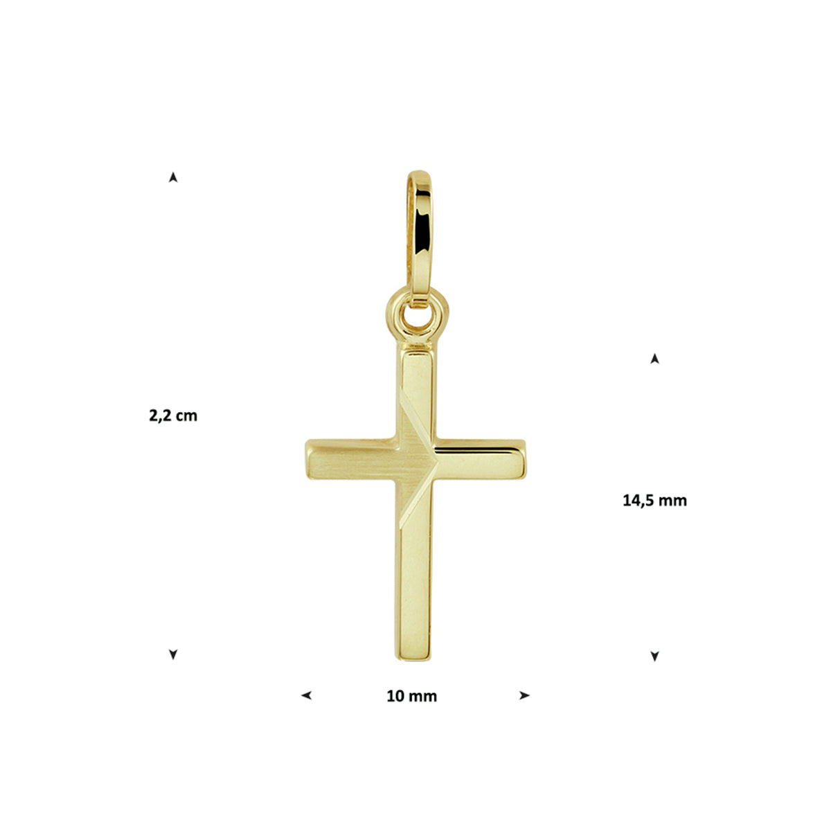 Hanger kruis 14k geelgoud