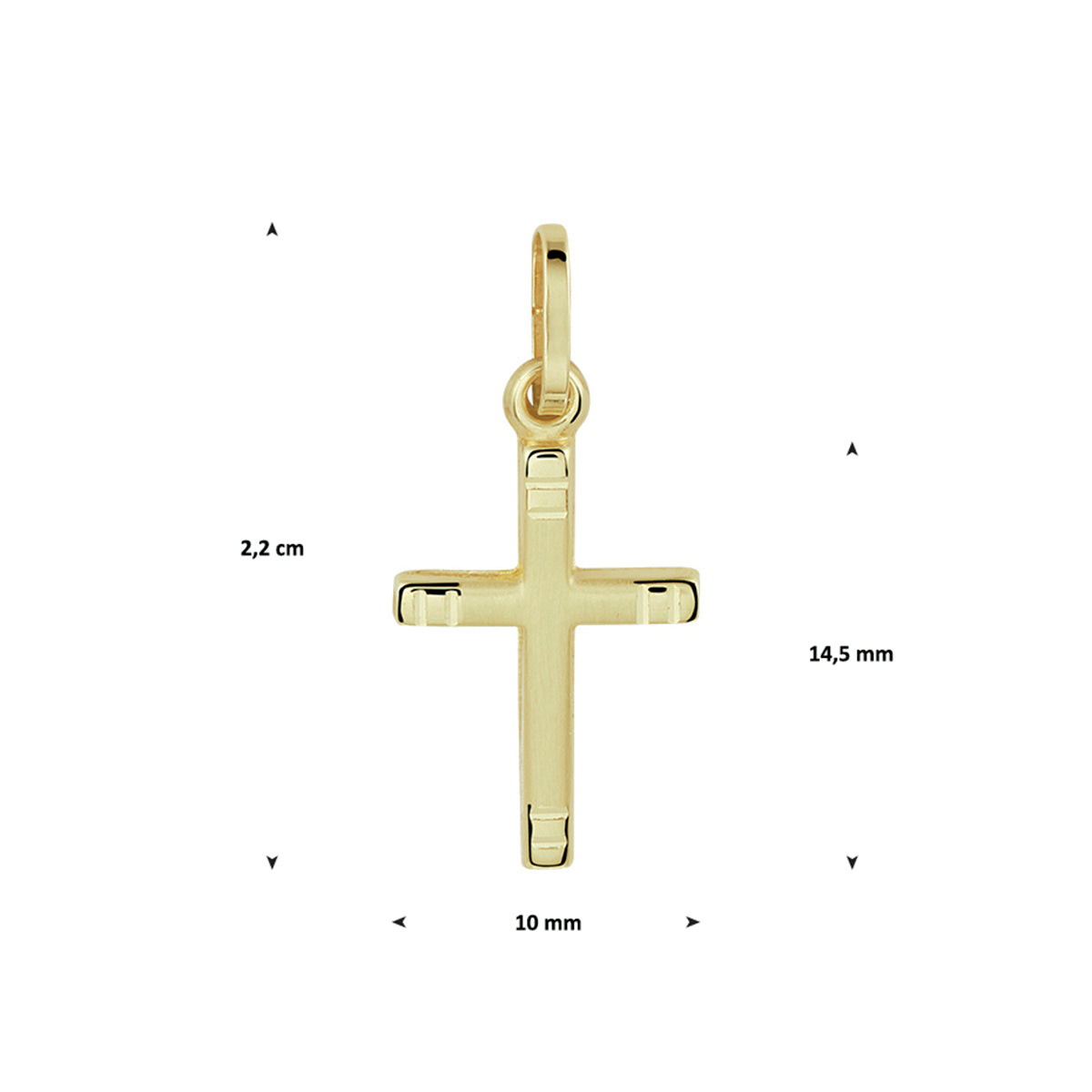 Hanger kruis 14k geelgoud