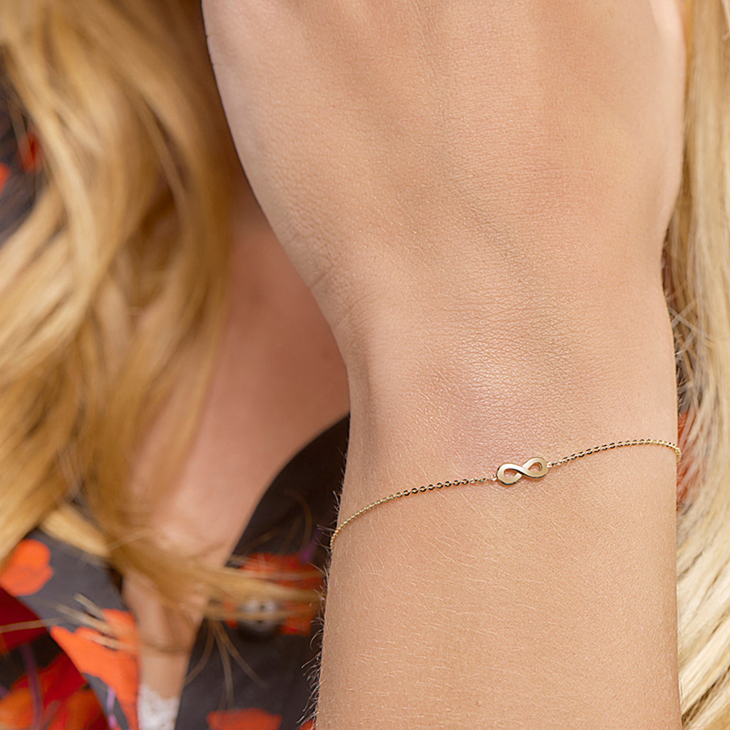 Armband infinity 16,5 - 18,5 cm 14k geelgoud