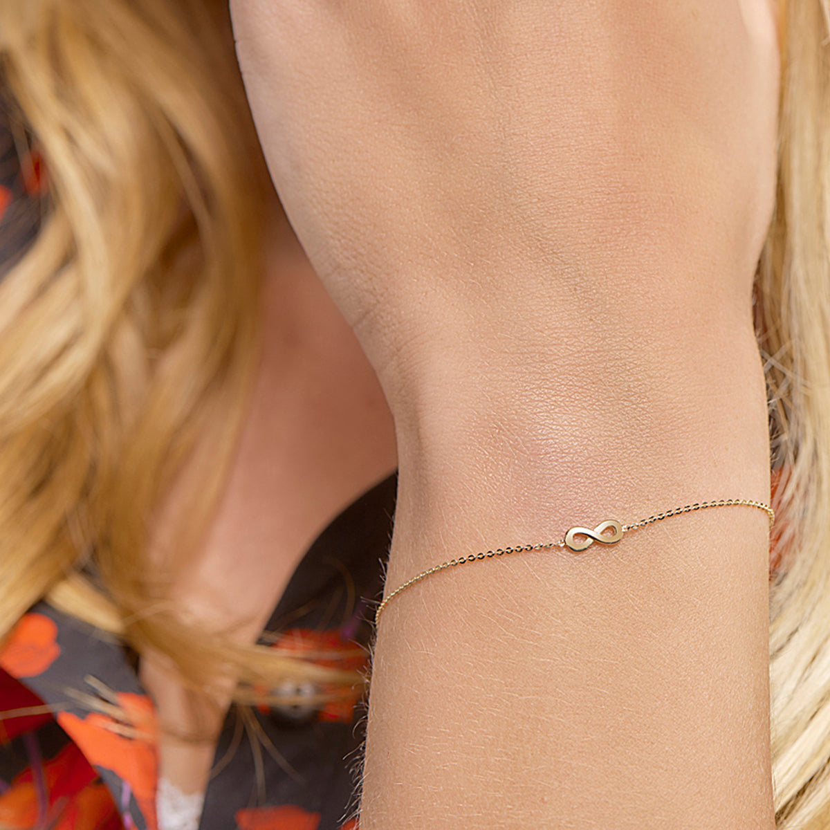 Armband infinity 16,5 - 18,5 cm 14k geelgoud
