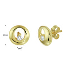 Oorknoppen rondje zirkonia 14k geelgoud