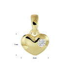 Hanger hart zirkonia 14k geelgoud
