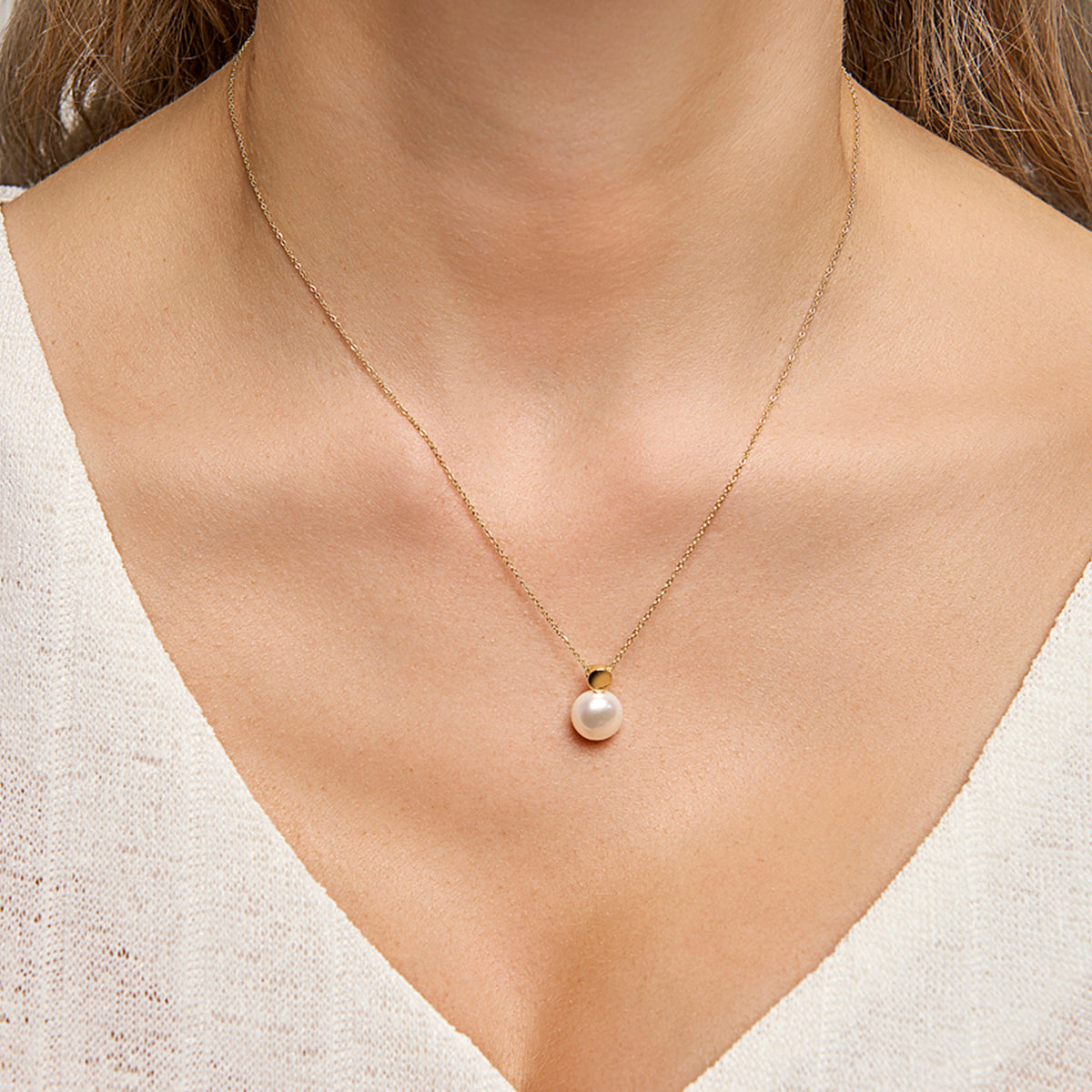 Hanger parel 14k geelgoud