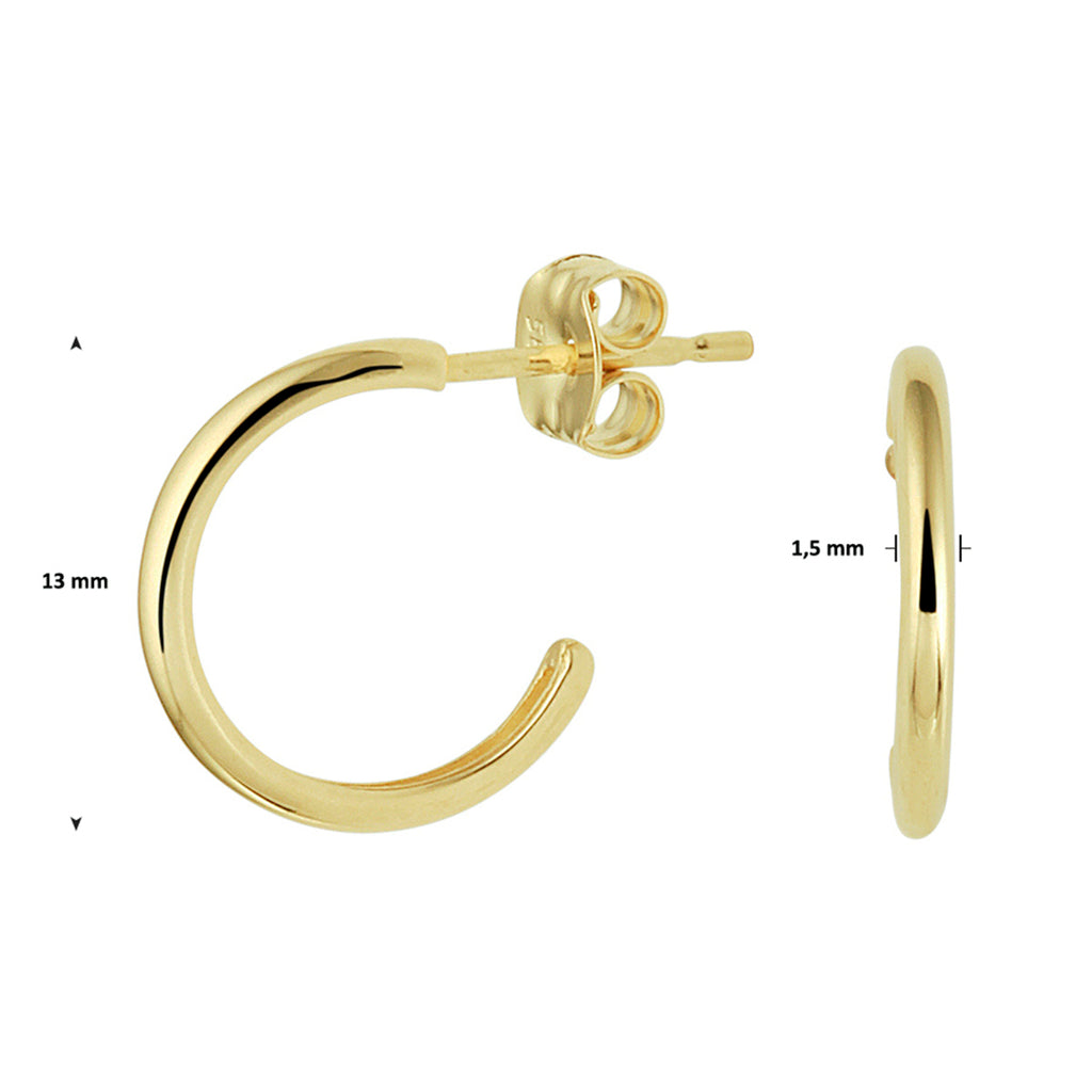 Stekeroorringen 14k geelgoud