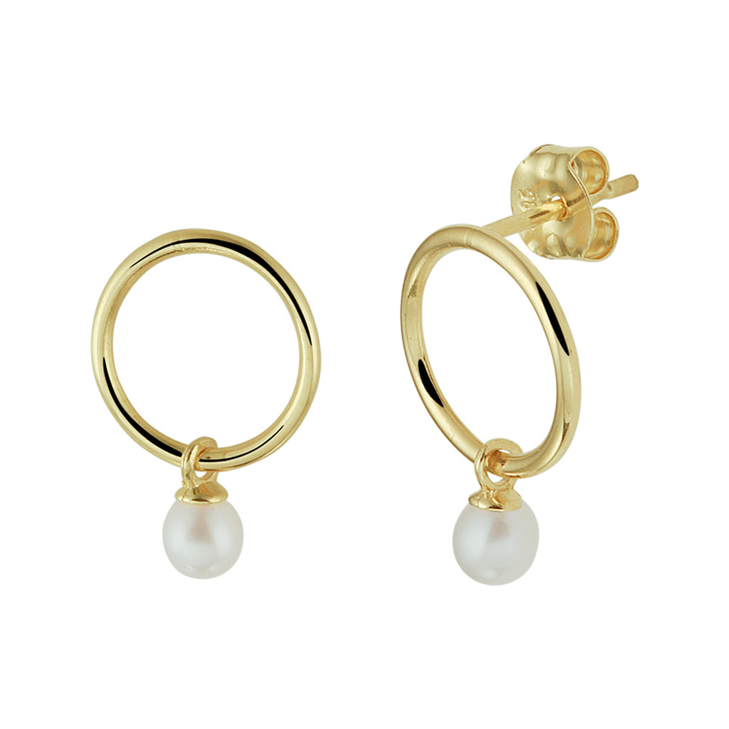 Oorhangers parel 14k geelgoud
