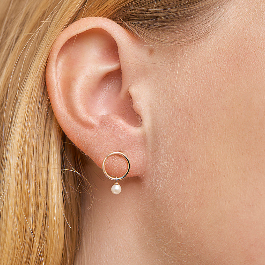 Oorhangers parel 14k geelgoud