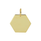 Graveerhanger zeshoek 14k geelgoud