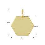 Graveerhanger zeshoek 14k geelgoud
