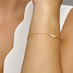 Graveerarmband plaat 3 mm 15,5 - 16,5 - 17,5 cm 14k geelgoud