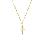 Collier kruis 41 + 4 cm 14k geelgoud