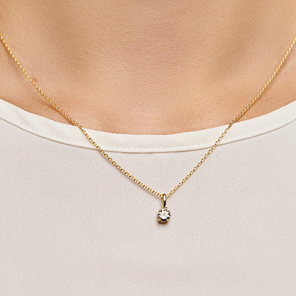 Hanger zirkonia 14k geelgoud