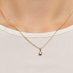 Hanger zirkonia 14k geelgoud