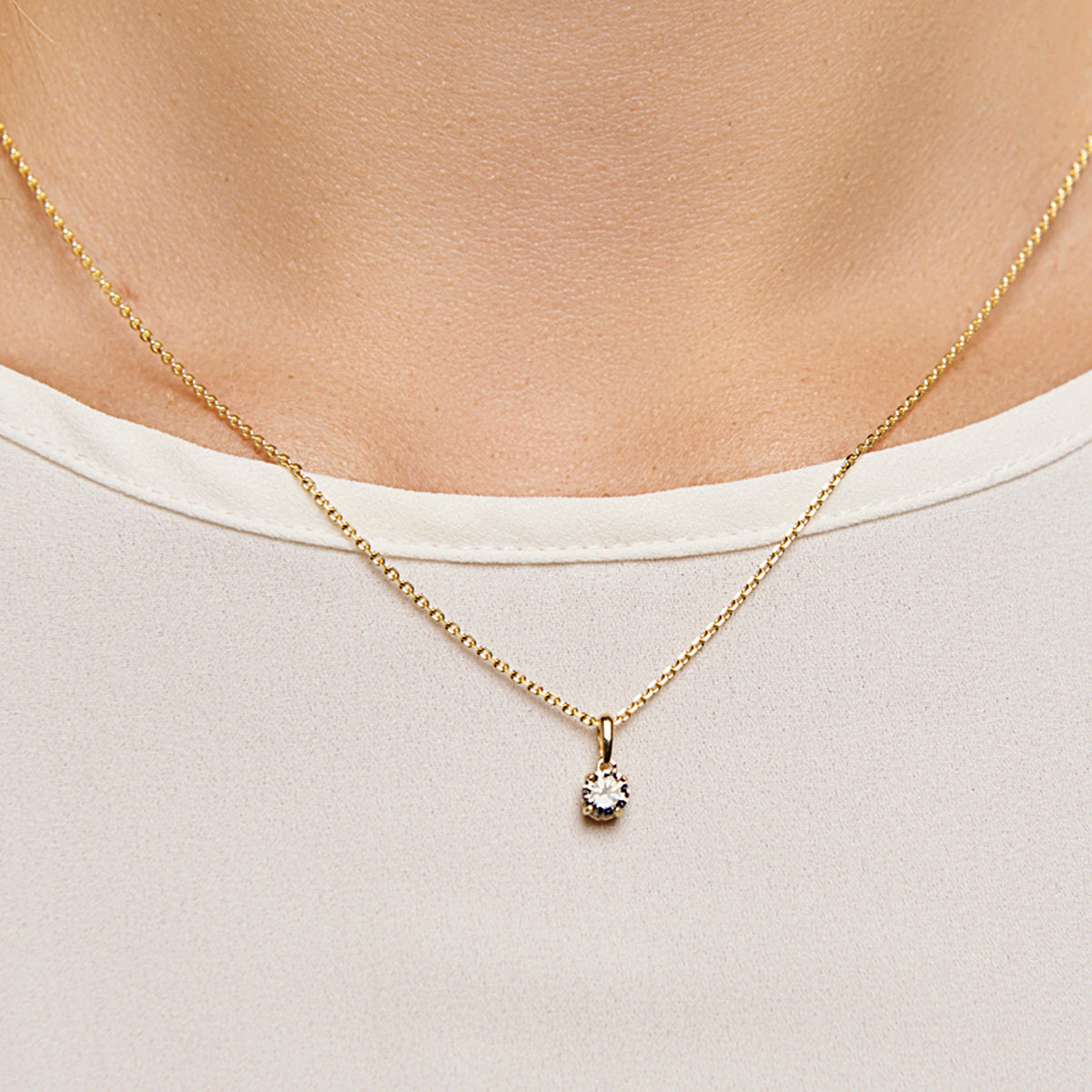 Hanger zirkonia 14k geelgoud