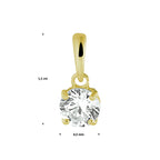 Hanger zirkonia 14k geelgoud