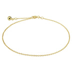 Enkelbandje anker gediamanteerd 1,3 mm 24 - 26 cm 14k geelgoud