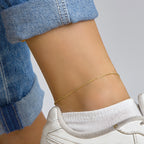 Enkelbandje anker gediamanteerd 1,3 mm 24 - 26 cm 14k geelgoud