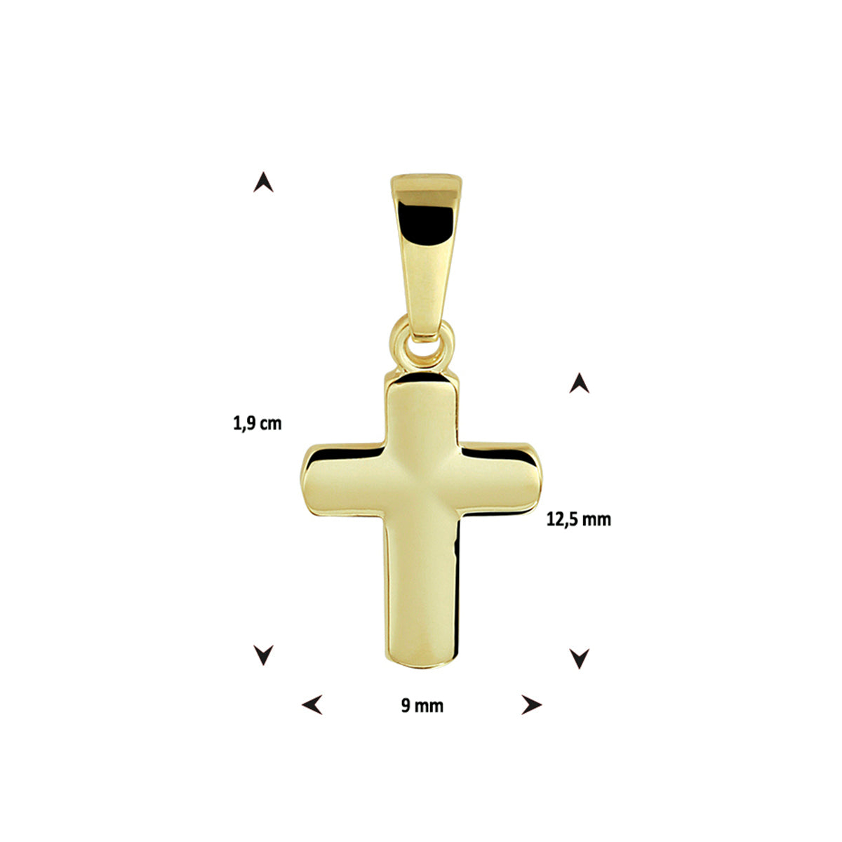 Hanger kruis 14k geelgoud