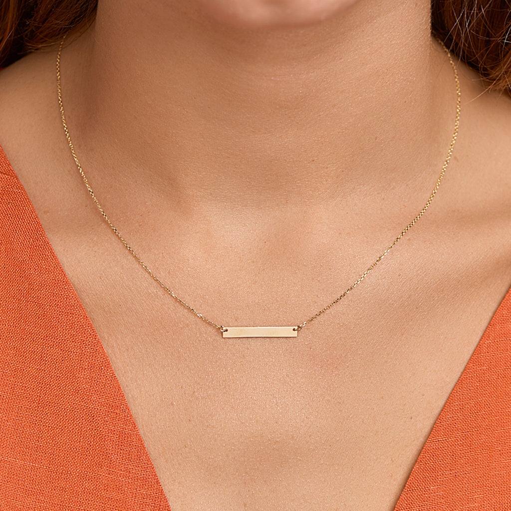 Graveercollier plaat 3,5 mm 42 - 45 cm 14k geelgoud