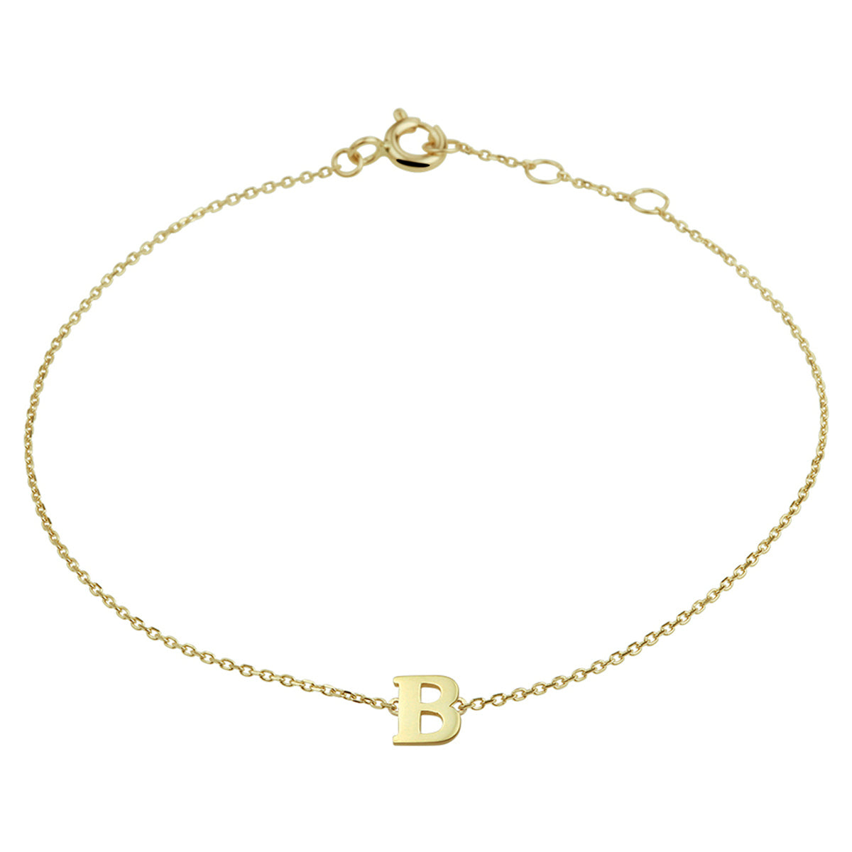 Armband letter 16,5 - 17,5 - 18,5 cm 14k geelgoud