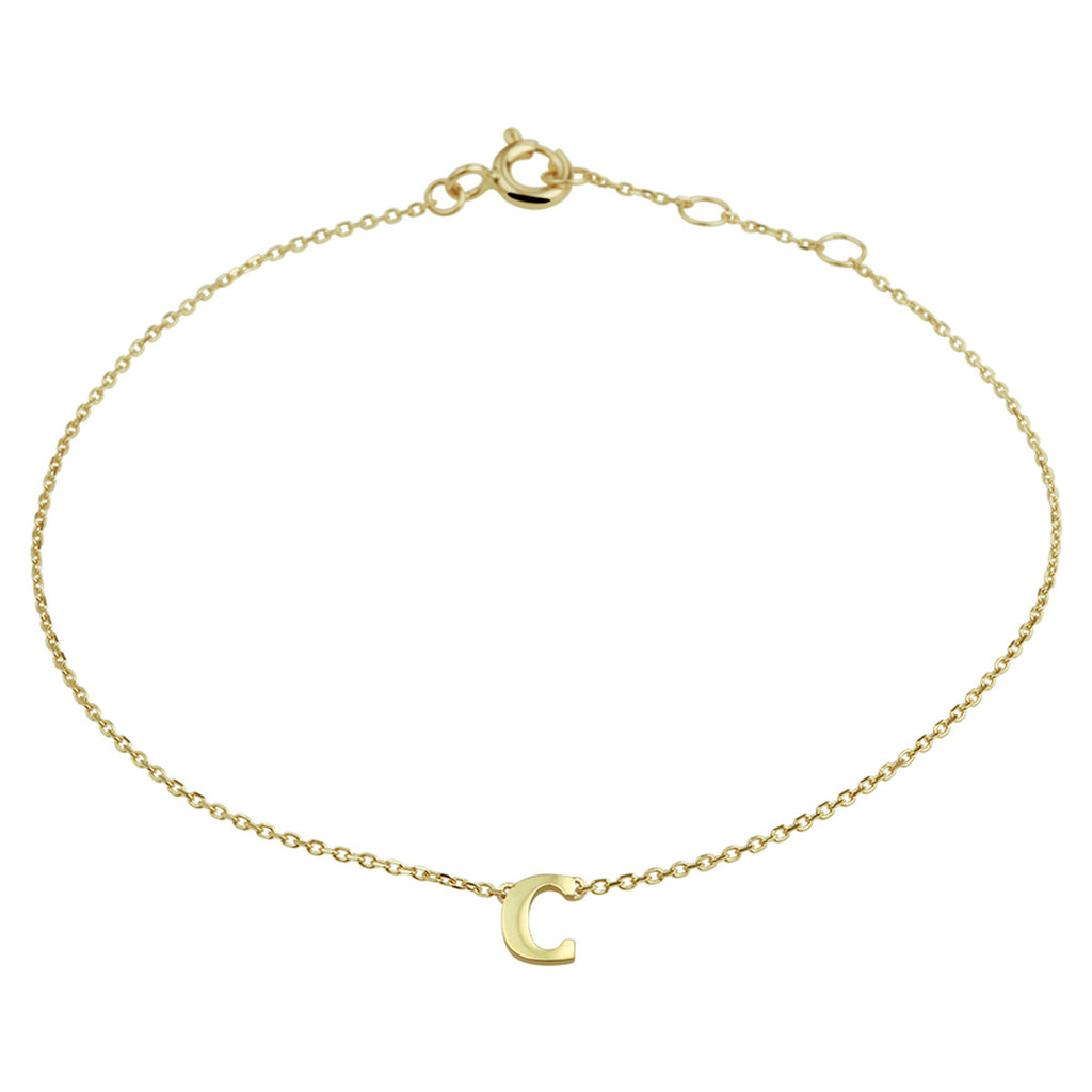 Armband letter 16,5 - 17,5 - 18,5 cm 14k geelgoud