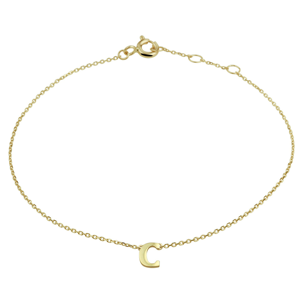 Armband letter 16,5 - 17,5 - 18,5 cm 14k geelgoud