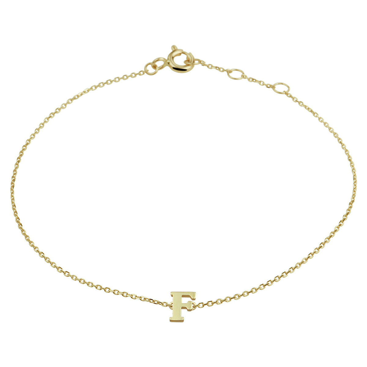 Armband letter 16,5 - 17,5 - 18,5 cm 14k geelgoud