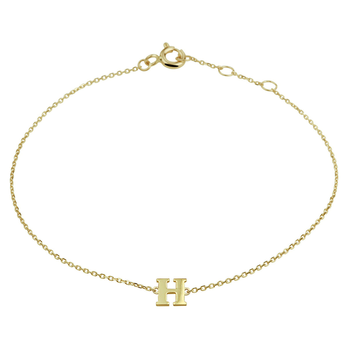 Armband letter 16,5 - 17,5 - 18,5 cm 14k geelgoud