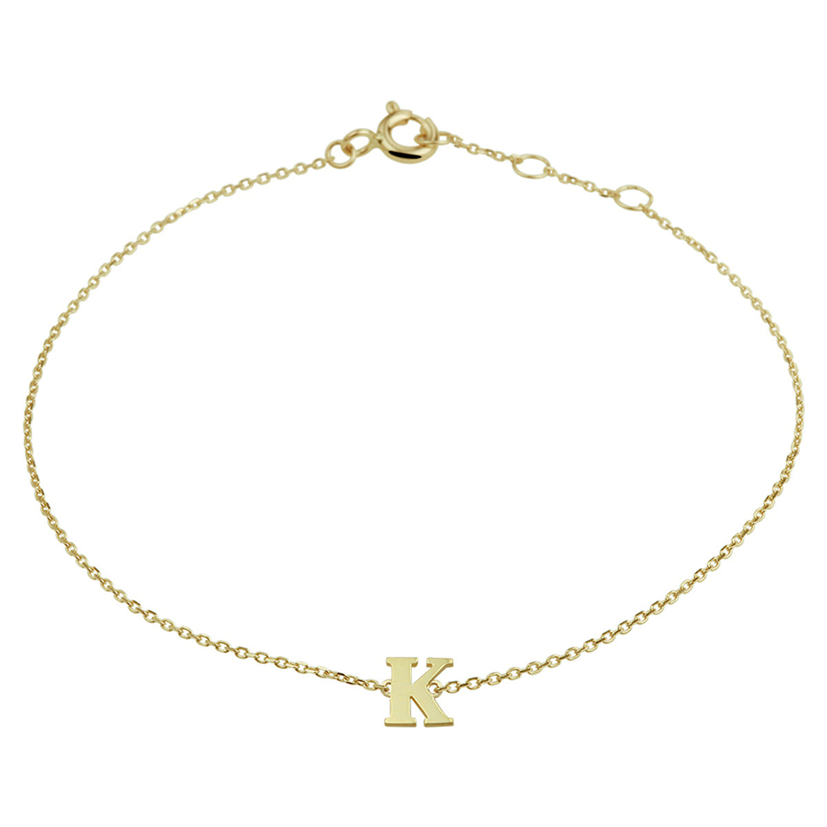 Armband letter 16,5 - 17,5 - 18,5 cm 14k geelgoud