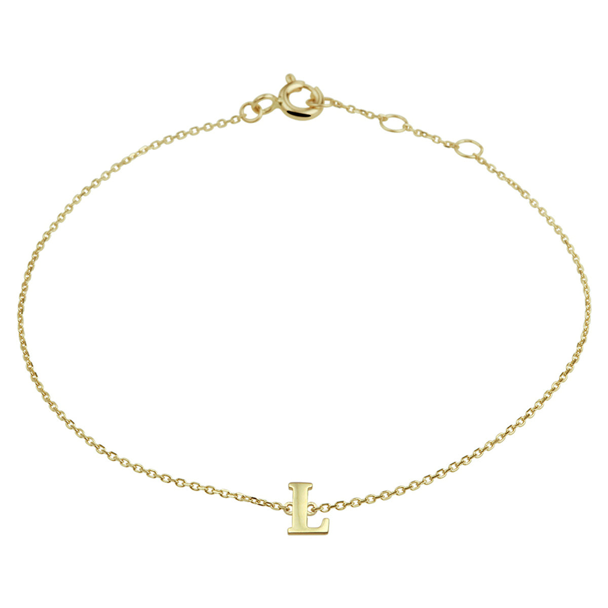 Armband letter 16,5 - 17,5 - 18,5 cm 14k geelgoud