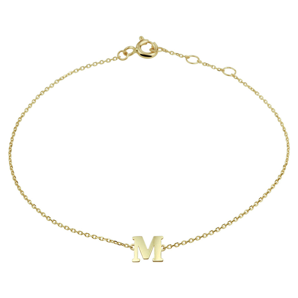 Armband letter 16,5 - 17,5 - 18,5 cm 14k geelgoud