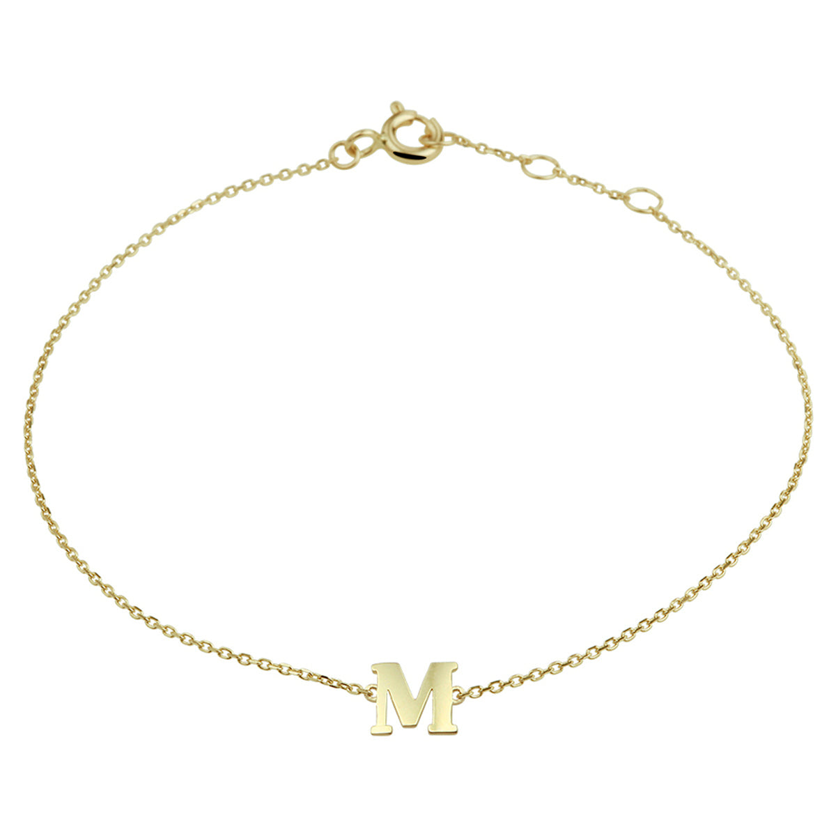 Armband letter 16,5 - 17,5 - 18,5 cm 14k geelgoud