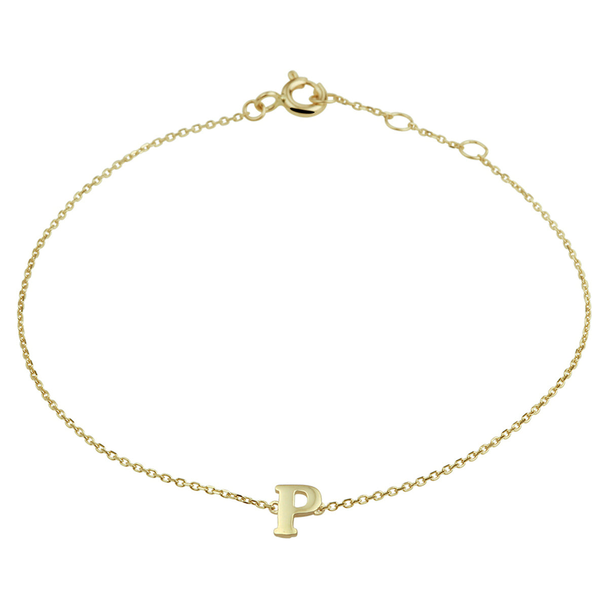 Armband letter 16,5 - 17,5 - 18,5 cm 14k geelgoud