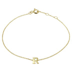 Armband letter 16,5 - 17,5 - 18,5 cm 14k geelgoud