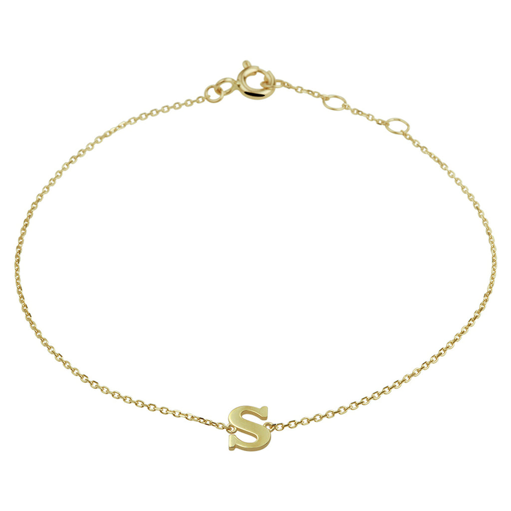 Armband letter 16,5 - 17,5 - 18,5 cm 14k geelgoud