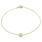 Armband letter 16,5 - 17,5 - 18,5 cm 14k geelgoud