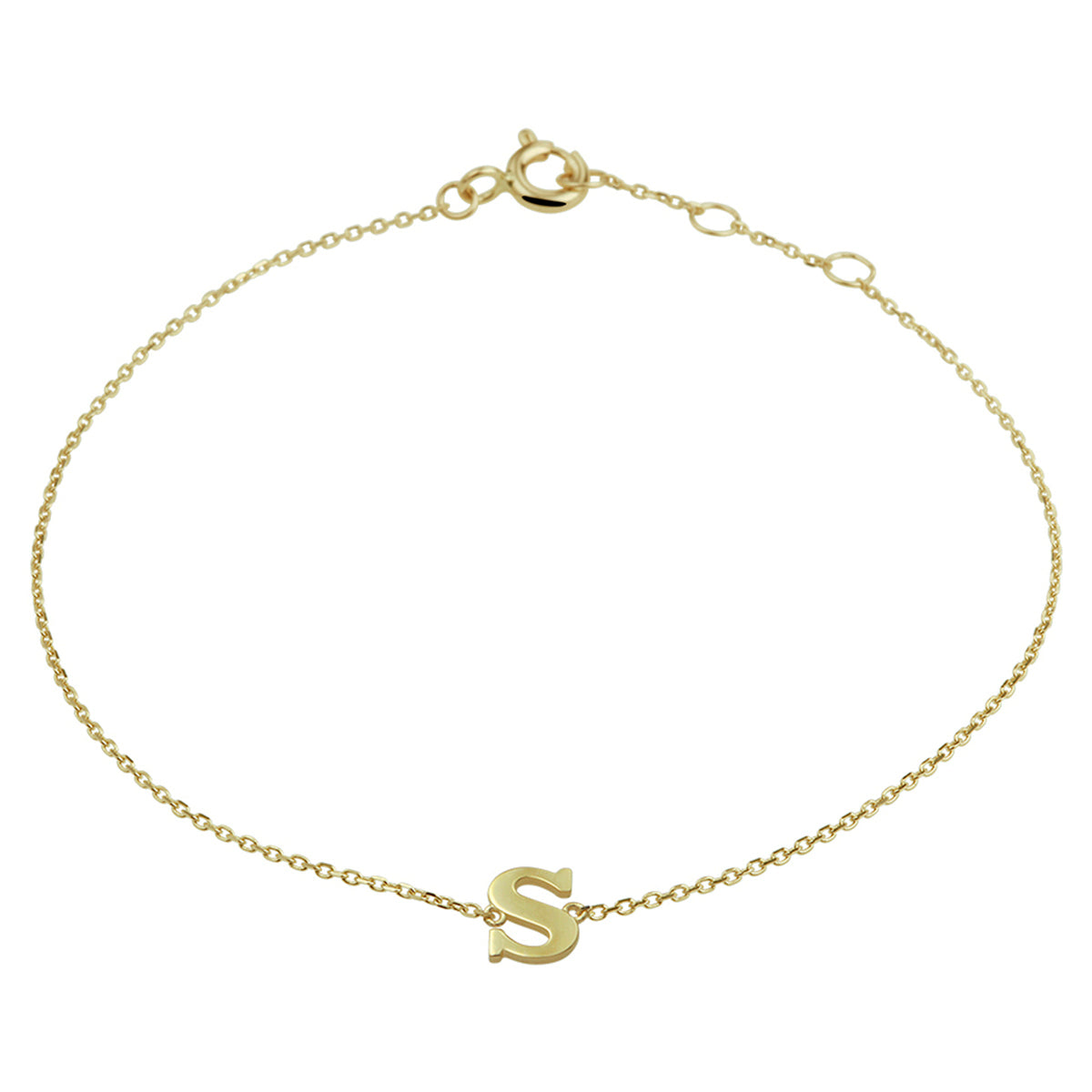 Armband letter 16,5 - 17,5 - 18,5 cm 14k geelgoud