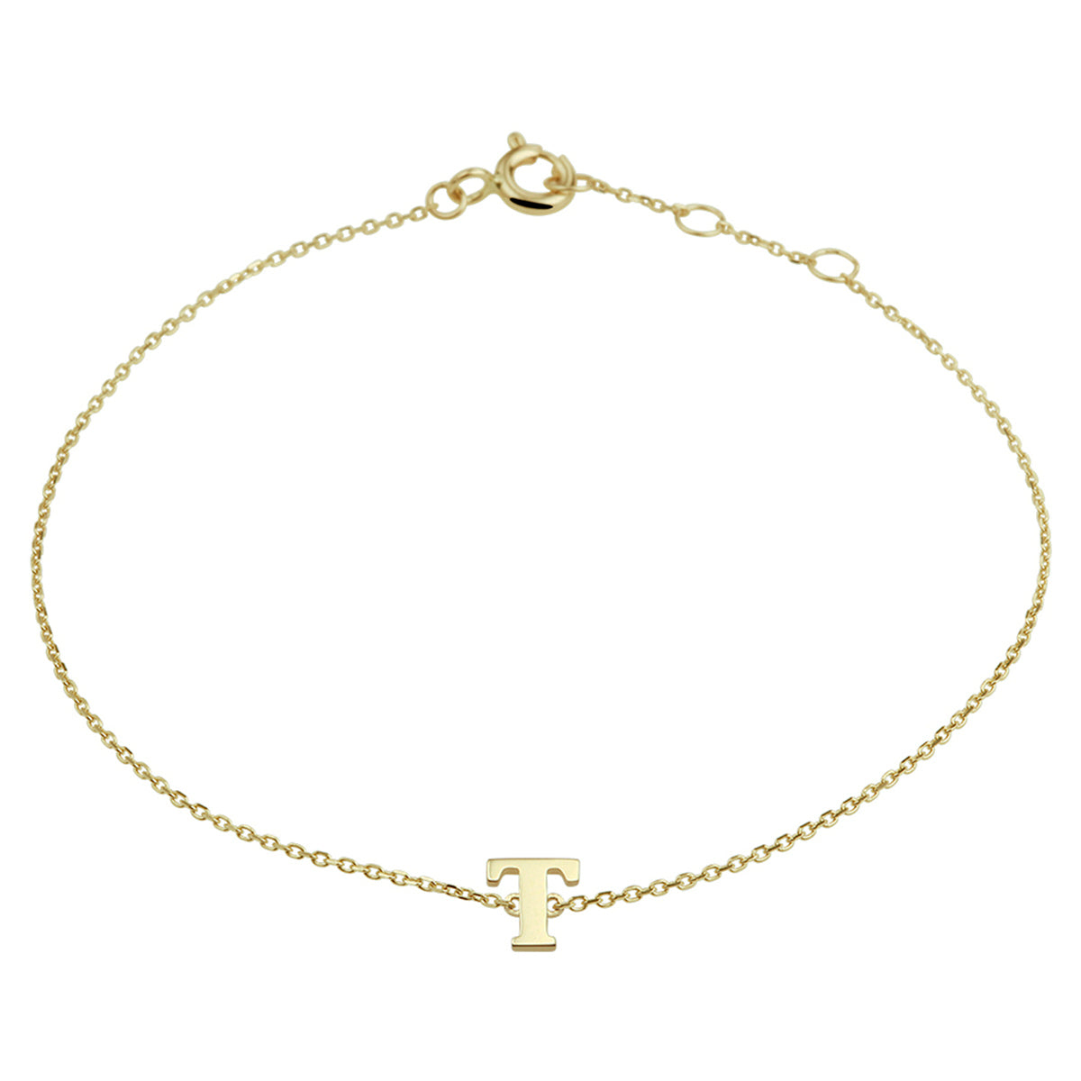 Armband letter 16,5 - 17,5 - 18,5 cm 14k geelgoud