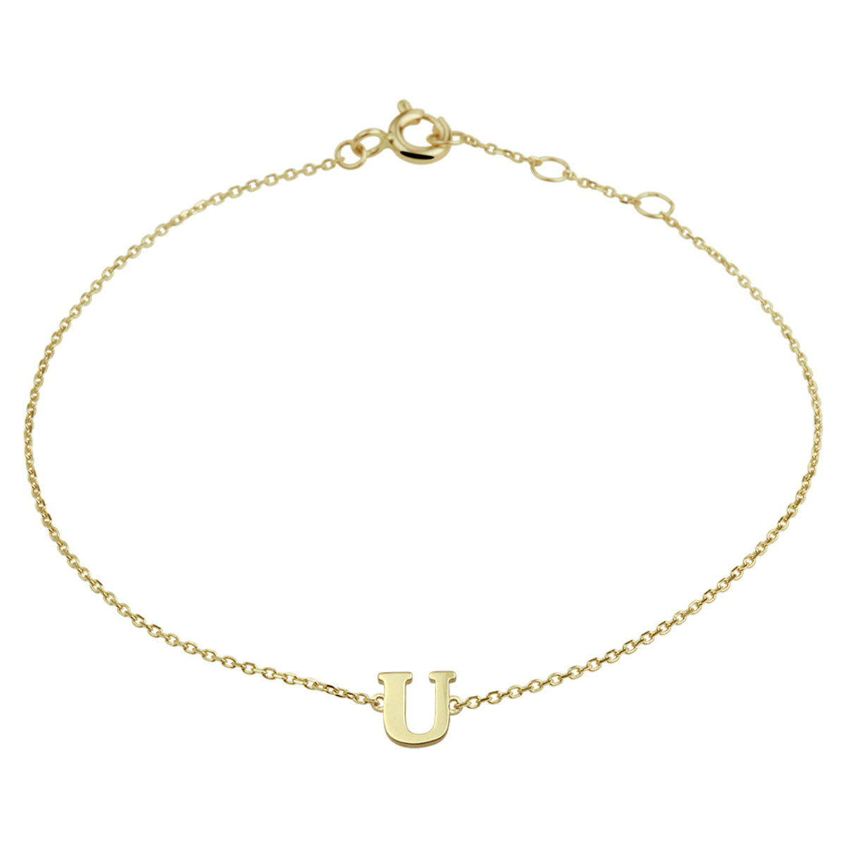 Armband letter 16,5 - 17,5 - 18,5 cm 14k geelgoud