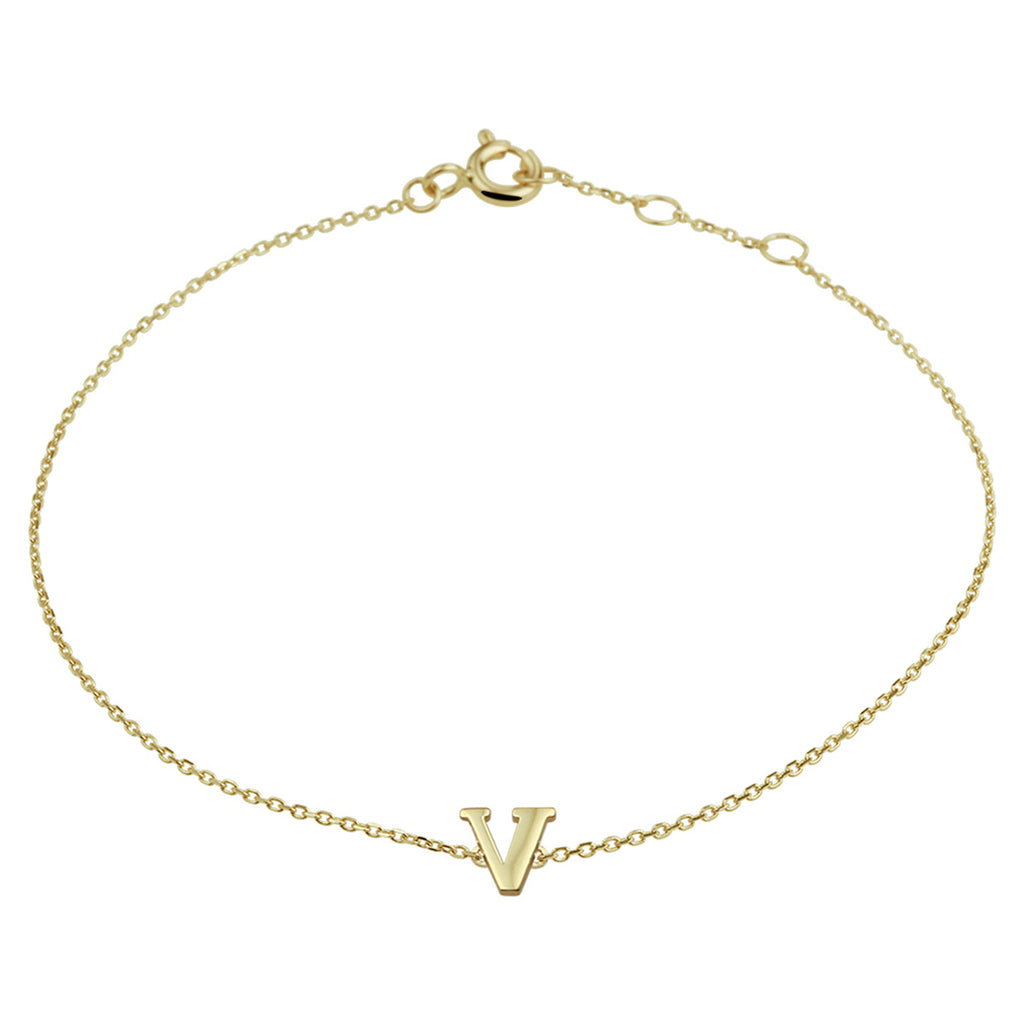 Armband letter 16,5 - 17,5 - 18,5 cm 14k geelgoud