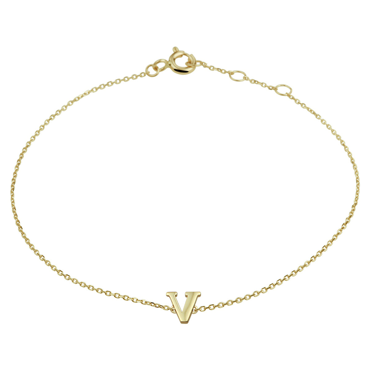 Armband letter 16,5 - 17,5 - 18,5 cm 14k geelgoud