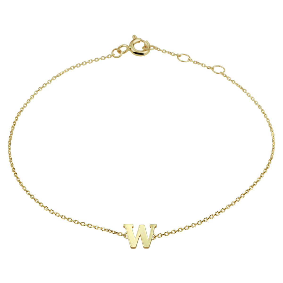 Armband letter 16,5 - 17,5 - 18,5 cm 14k geelgoud