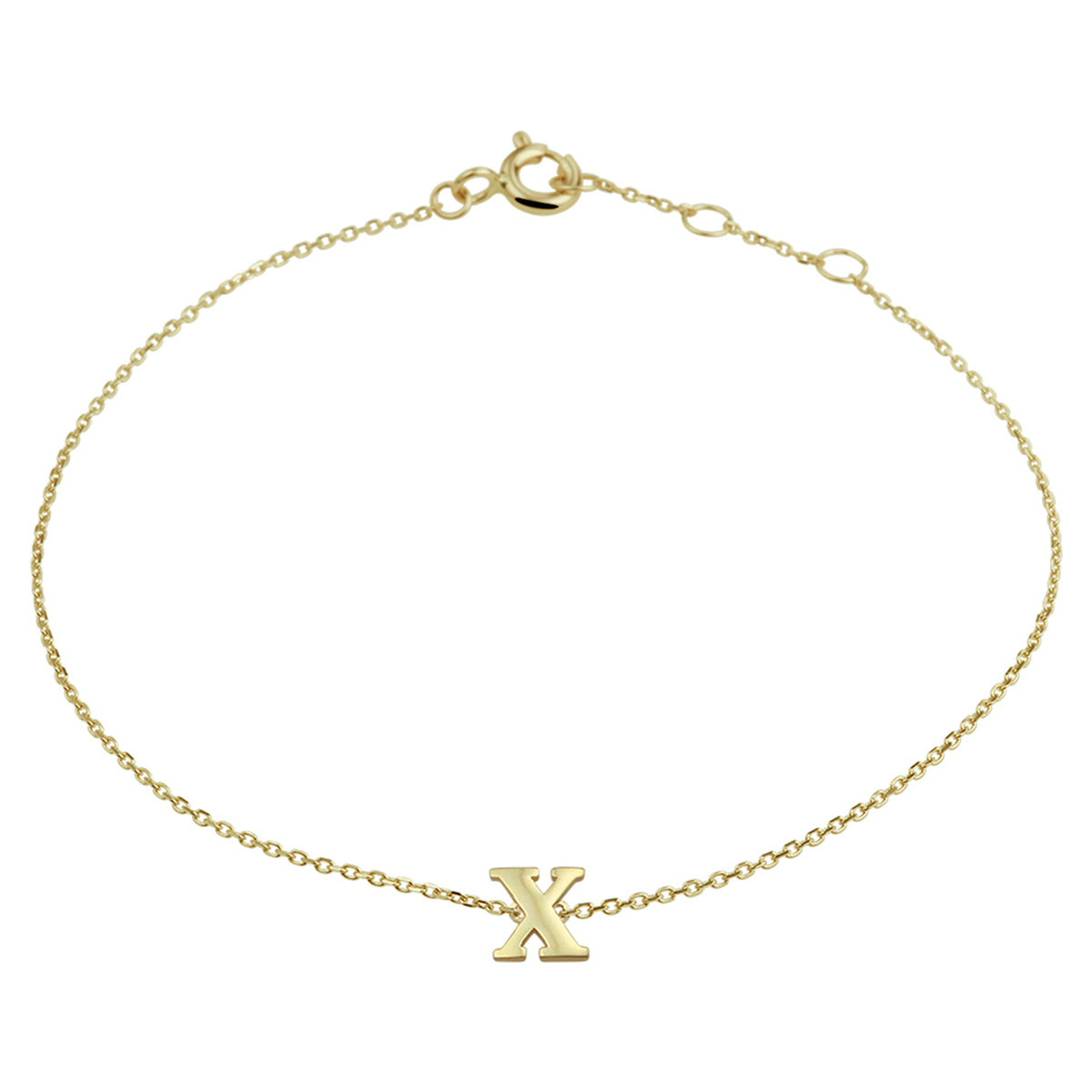 Armband letter 16,5 - 17,5 - 18,5 cm 14k geelgoud