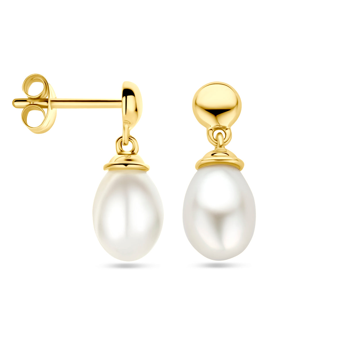 Oorhangers parel 14k geelgoud